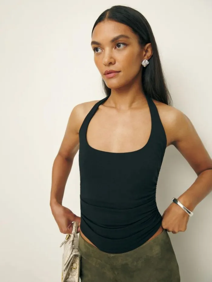 The Reformation Molly Knit Top Black 8211 Clothing