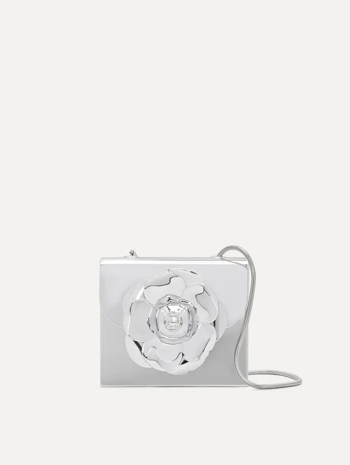 3D Printed Nano TRO Bag Silver Women Oscar De La Renta Evening Handbags