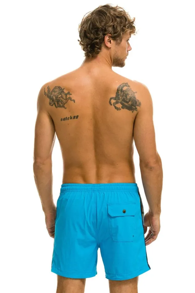 5 Stripe Flex Shorts 8211 Neon Blue Men Aviator Nation Shorts