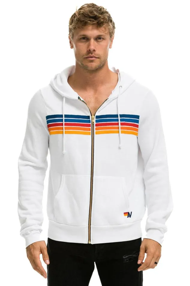5 Stripe Hoodie 8211 White 2 WomenMen Aviator Nation Hoodies