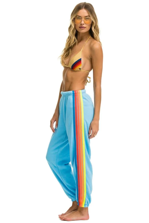 5 Stripe Sweatpants 8211 Sky Neon Rainbow Women Aviator Nation Sweatpants