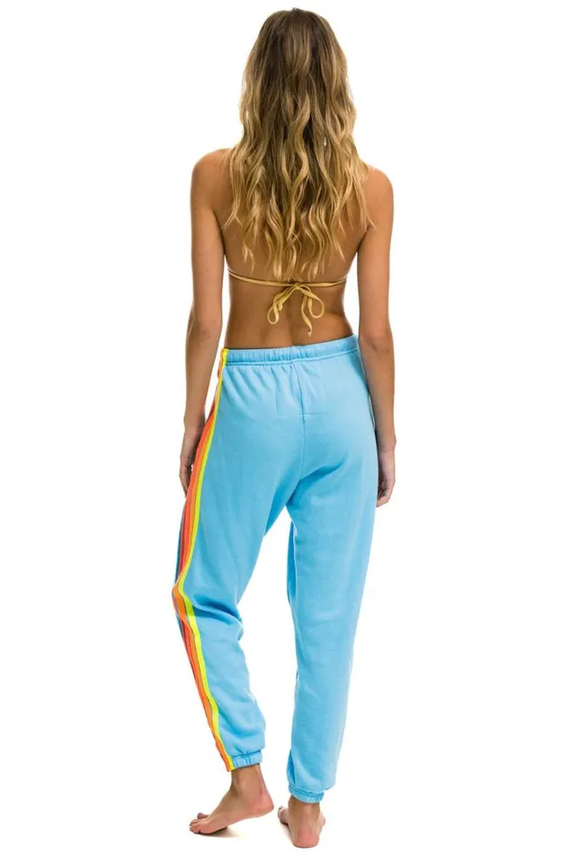 5 Stripe Sweatpants 8211 Sky Neon Rainbow Women Aviator Nation Sweatpants