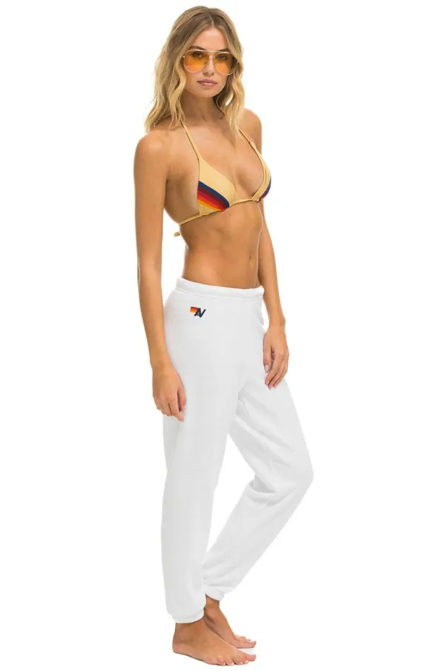 5 Stripe Sweatpants 8211 White Grey Women Aviator Nation Sweatpants