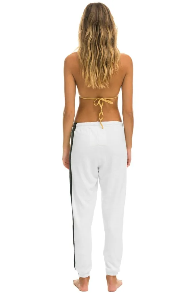 5 Stripe Sweatpants 8211 White Grey Women Aviator Nation Sweatpants