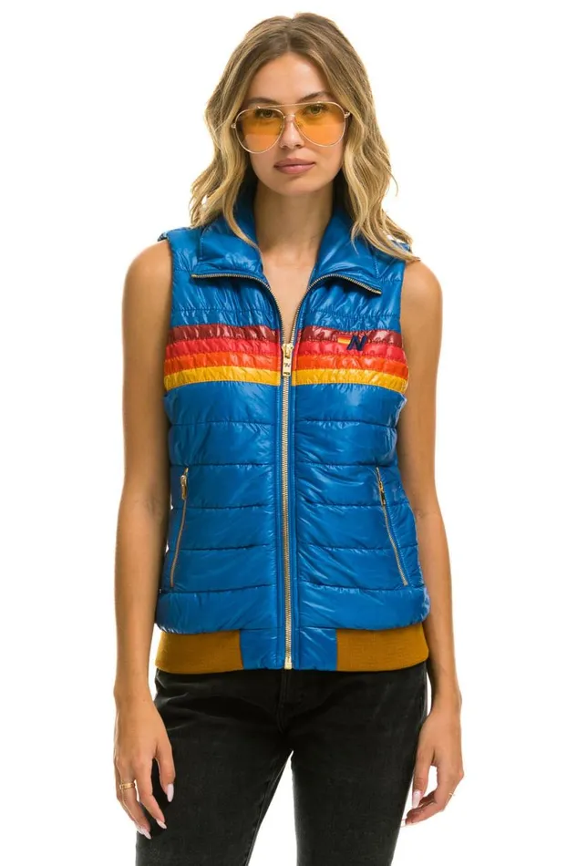5 Stripe Vest 8211 Glossy Snorkel Blue Women Aviator Nation Vests