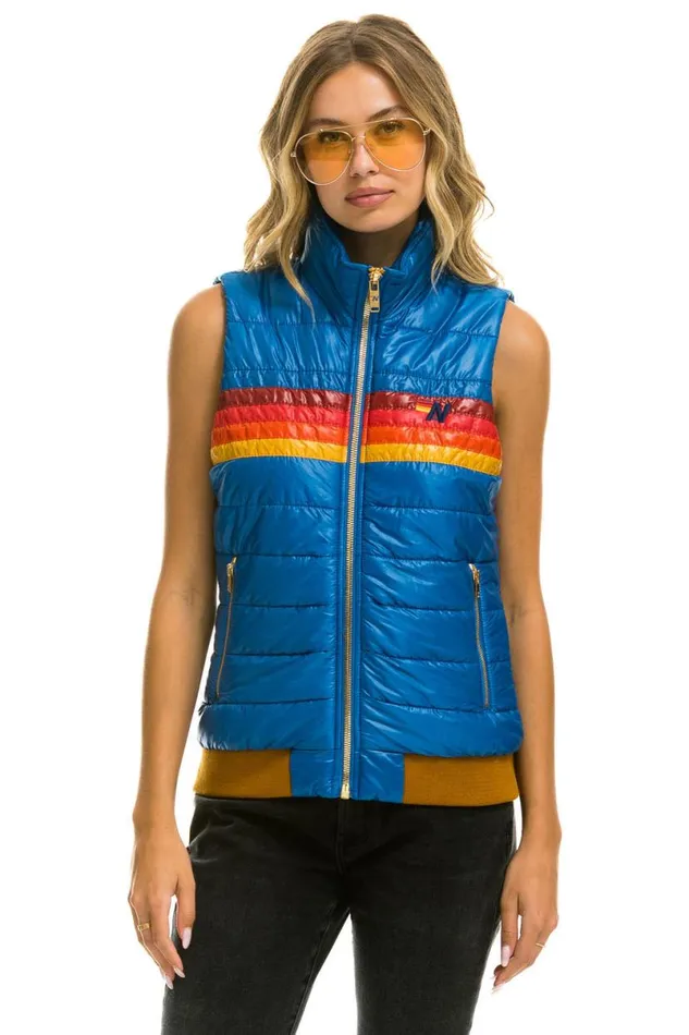 5 Stripe Vest 8211 Glossy Snorkel Blue Women Aviator Nation Vests