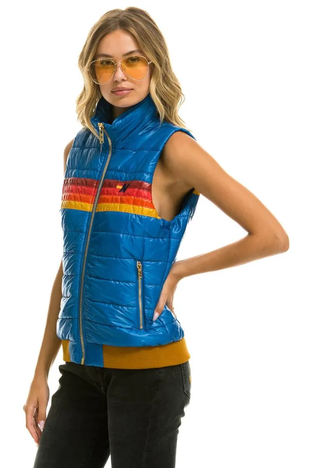 5 Stripe Vest 8211 Glossy Snorkel Blue Women Aviator Nation Vests