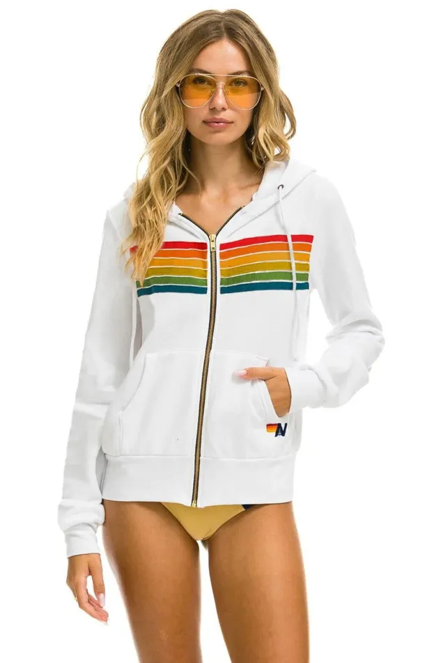 6 Stripe Hoodie 8211 White Serape WomenMen Aviator Nation Hoodies