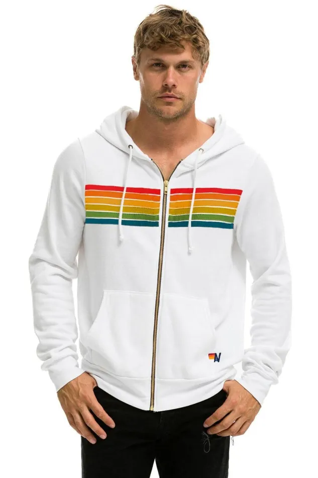 6 Stripe Hoodie 8211 White Serape WomenMen Aviator Nation Hoodies