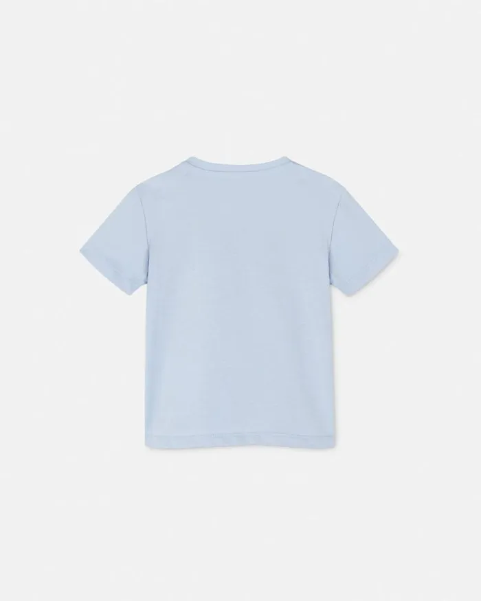 90s Vintage Logo Baby TShirt Light Blue Children Versace Clothing