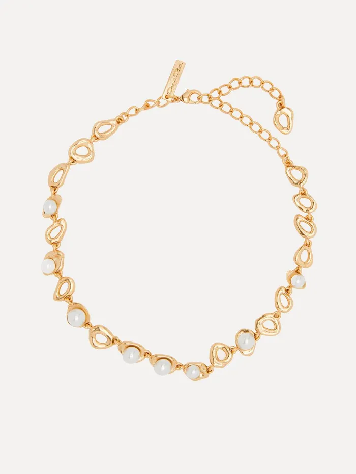 Abstract O Pearl Necklace Pearl Women Oscar De La Renta Necklaces