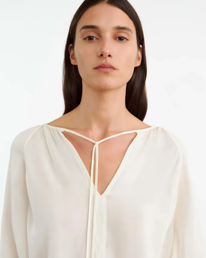 ACADIA SILK BLOUSE Ivory Women Nili Lotan Tops