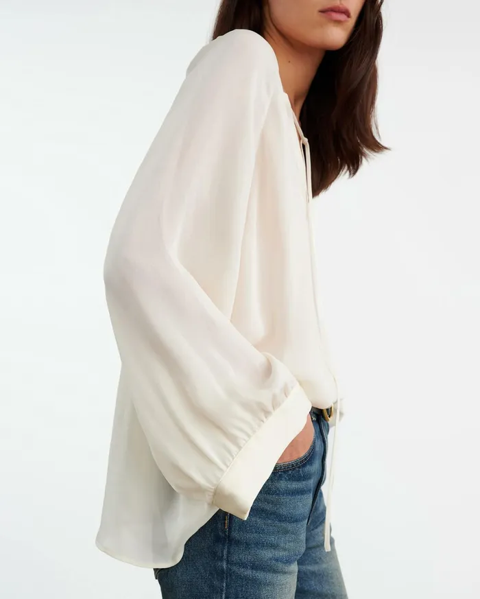 ACADIA SILK BLOUSE Ivory Women Nili Lotan Tops