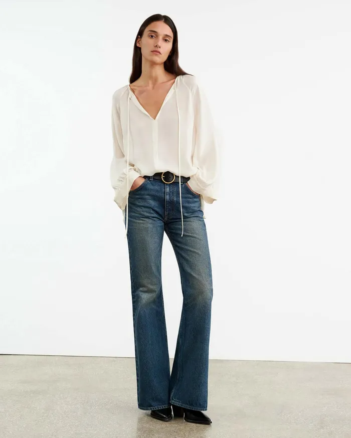 ACADIA SILK BLOUSE Ivory Women Nili Lotan Tops