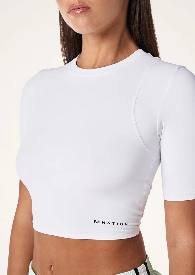 ActiveLite ELEMENTAL CROP TEE IN OPTIC WHITE PE Nation Women