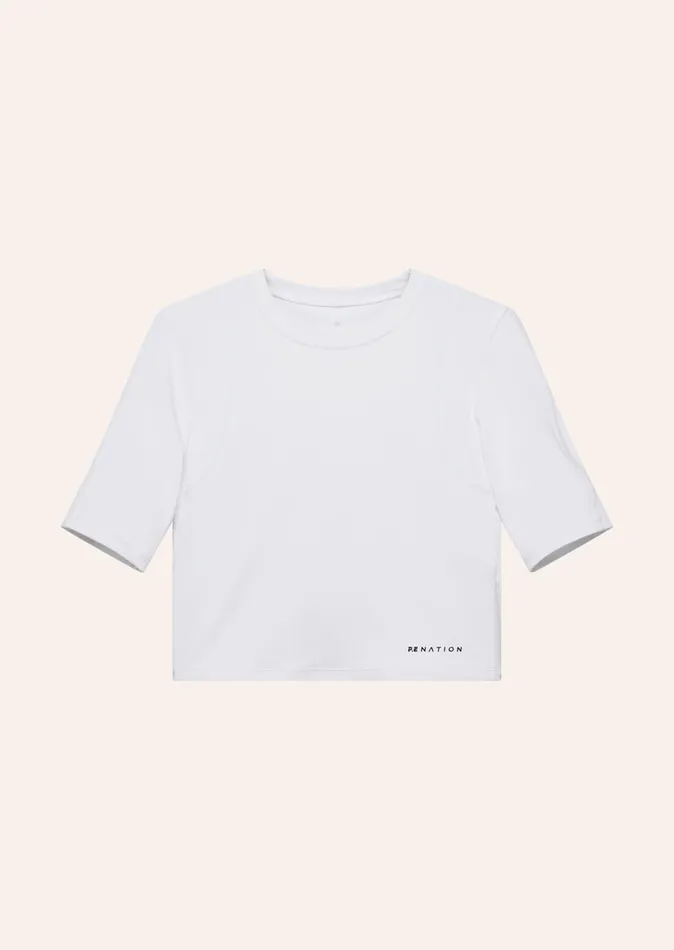 ActiveLite ELEMENTAL CROP TEE IN OPTIC WHITE PE Nation Women
