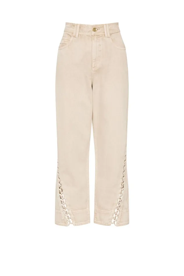 Aje Denim Effie Braided Denim Jeans Stone 8211 Women Aje Denim Effie Braided Denim Jeans Stone 8211 Women