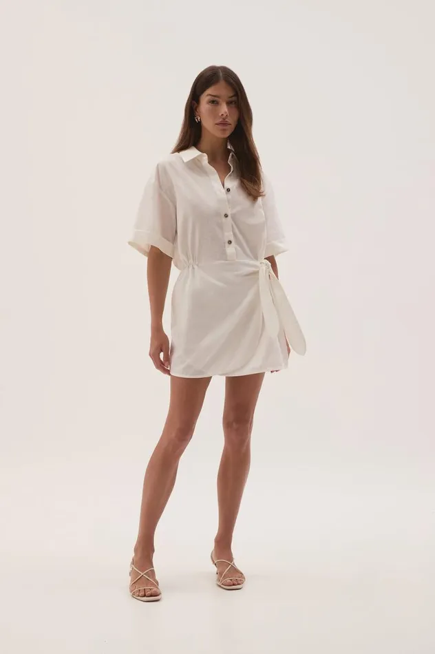 Aje Dresses Airlie Mini Shirt Dress White 8211 Women