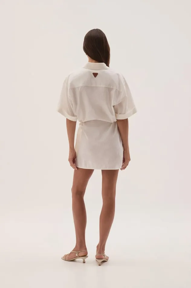 Aje Dresses Airlie Mini Shirt Dress White 8211 Women Aje Dresses Airlie Mini Shirt Dress White 8211 Women