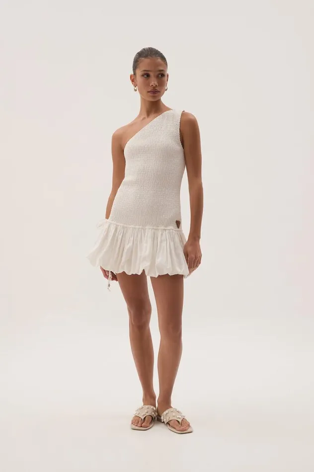 Aje Dresses Airlie One Shoulder Mini Dress White 8211 Women Aje Dresses Airlie One Shoulder Mini Dress White 8211 Women