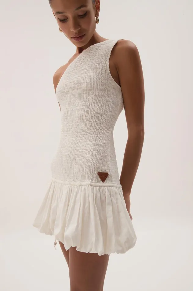 Aje Dresses Airlie One Shoulder Mini Dress White 8211 Women Aje Dresses Airlie One Shoulder Mini Dress White 8211 Women