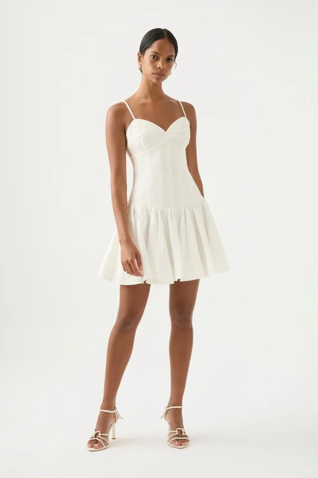 Aje Dresses Anastasia Panelled Mini Dress Ivory 8211 Women