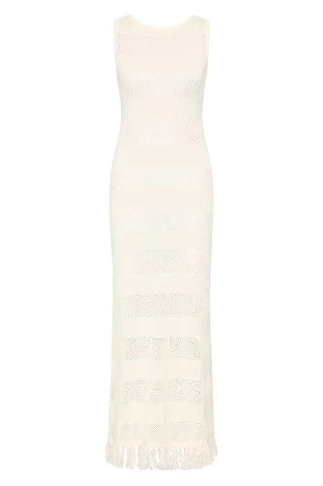Aje Dresses Bather Open Knit Midi Dress Ivory 8211 Women Aje Dresses Bather Open Knit Midi Dress Ivory 8211 Women