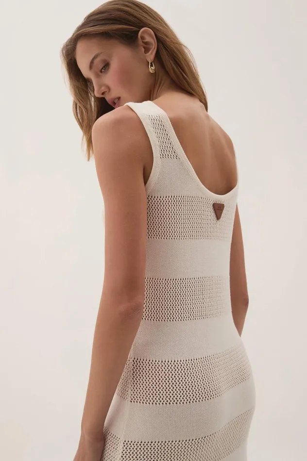 Aje Dresses Bather Open Knit Midi Dress Ivory 8211 Women Aje Dresses Bather Open Knit Midi Dress Ivory 8211 Women