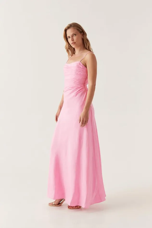 Aje Dresses Clarice Draped Maxi Dress Bon Bon Pink 8211 Women