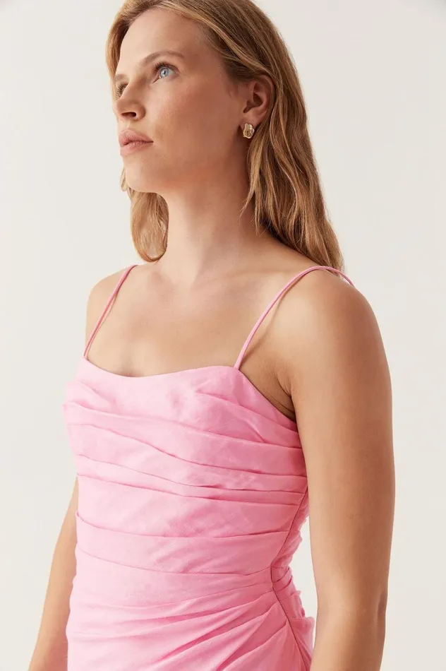 Aje Dresses Clarice Draped Maxi Dress Bon Bon Pink 8211 Women Aje Dresses Clarice Draped Maxi Dress Bon Bon Pink 8211 Women