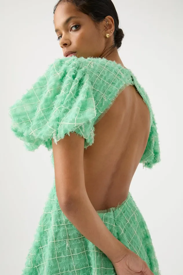 Aje Dresses Context Embellished Mini Dress Marine Green 8211 Women