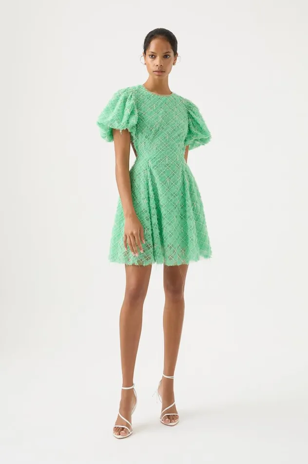 Aje Dresses Context Embellished Mini Dress Marine Green 8211 Women Aje Dresses Context Embellished Mini Dress Marine Green 8211 Women