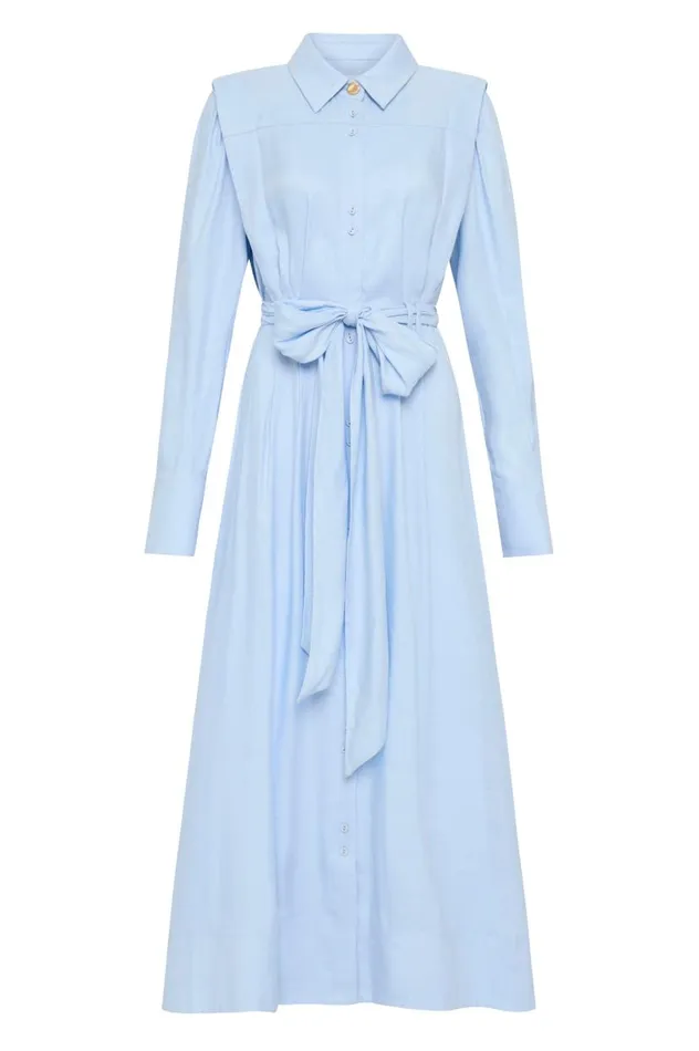 Aje Dresses Deia Midi Dress Powder Blue 8211 Women Aje Dresses Deia Midi Dress Powder Blue 8211 Women