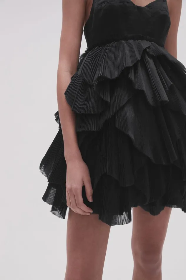 Aje Dresses Elsie Pleat Mini Dress Black 8211 Women Aje Dresses Elsie Pleat Mini Dress Black 8211 Women