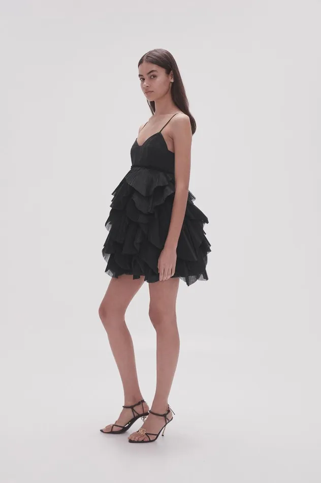 Aje Dresses Elsie Pleat Mini Dress Black 8211 Women Aje Dresses Elsie Pleat Mini Dress Black 8211 Women