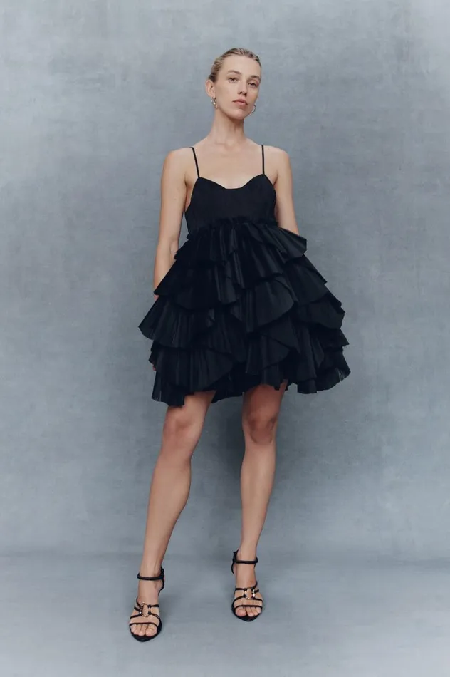 Aje Dresses Elsie Pleat Mini Dress Black 8211 Women Aje Dresses Elsie Pleat Mini Dress Black 8211 Women