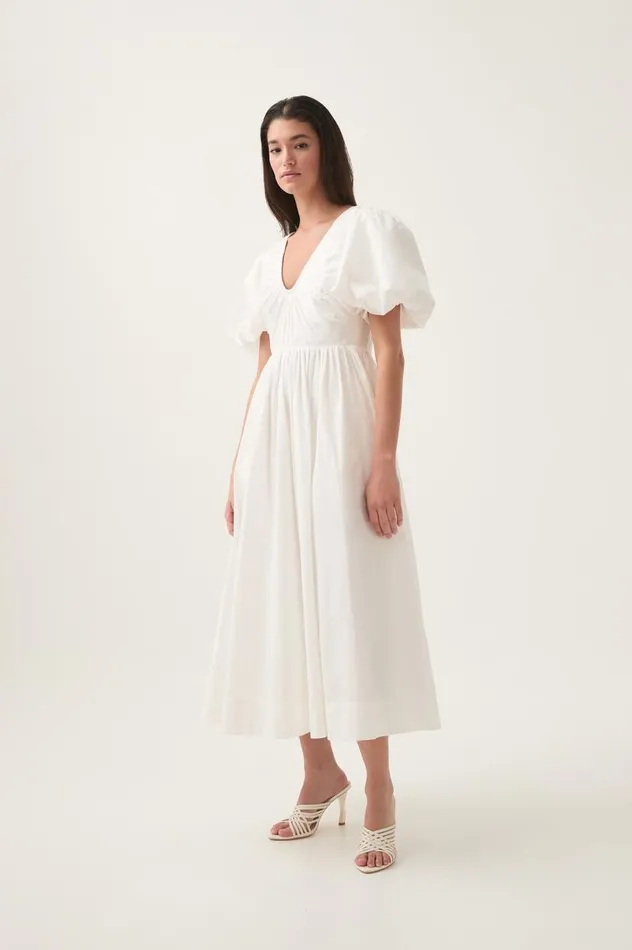 Aje Dresses Esmerie Midi Dress Ivory 8211 Women Aje Dresses Esmerie Midi Dress Ivory 8211 Women