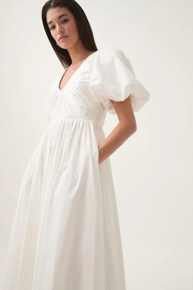 Aje Dresses Esmerie Midi Dress Ivory 8211 Women Aje Dresses Esmerie Midi Dress Ivory 8211 Women