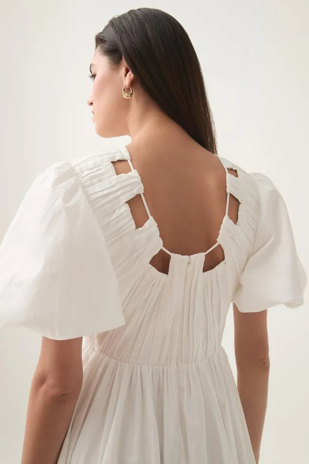Aje Dresses Esmerie Midi Dress Ivory 8211 Women Aje Dresses Esmerie Midi Dress Ivory 8211 Women