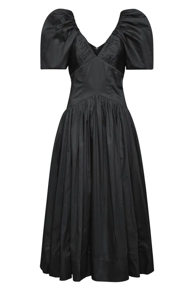 Aje Dresses Gabrielle Plunge Midi Dress Black 8211 Women Aje Dresses Gabrielle Plunge Midi Dress Black 8211 Women