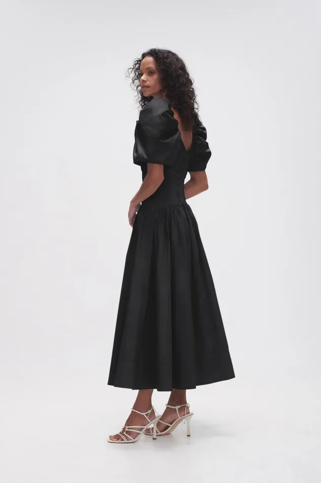 Aje Dresses Gabrielle Plunge Midi Dress Black 8211 Women Aje Dresses Gabrielle Plunge Midi Dress Black 8211 Women