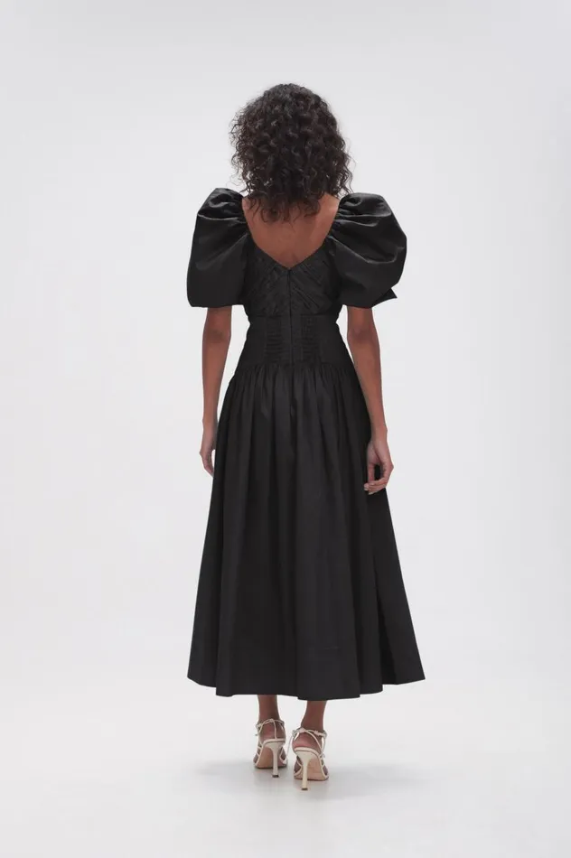 Aje Dresses Gabrielle Plunge Midi Dress Black 8211 Women Aje Dresses Gabrielle Plunge Midi Dress Black 8211 Women