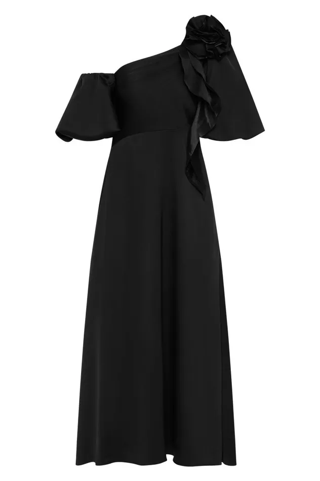 Aje Dresses Magnetic Draped Midi Dress Black 8211 Women Aje Dresses Magnetic Draped Midi Dress Black 8211 Women