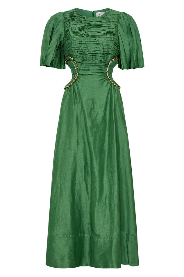 Aje Dresses Monica Chainlink Midi Dress Forest Green 8211 Women