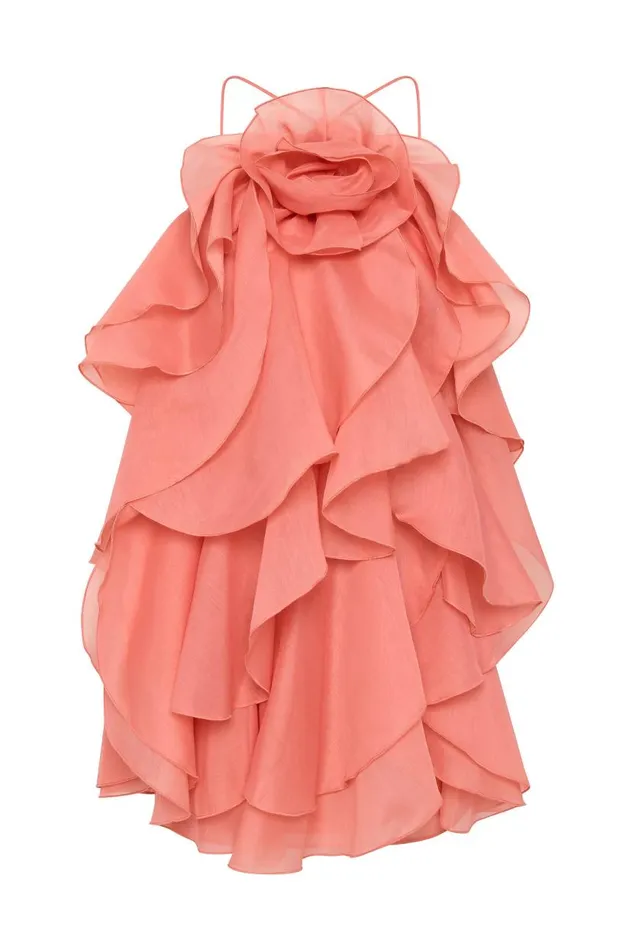 Aje Dresses Pandorea Layered Mini Dress Washed Coral 8211 Women Aje Dresses Pandorea Layered Mini Dress Washed Coral 8211 Women