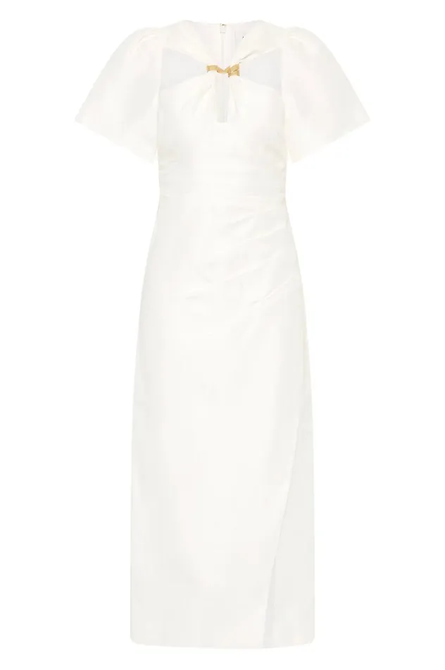 Aje Dresses Presence Twisted Midi Dress Ivory 8211 Women Aje Dresses Presence Twisted Midi Dress Ivory 8211 Women