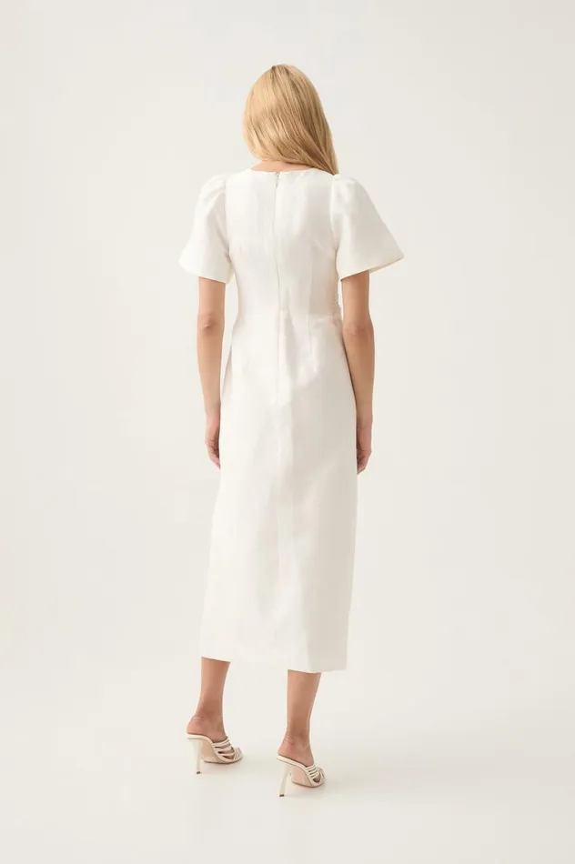 Aje Dresses Presence Twisted Midi Dress Ivory 8211 Women Aje Dresses Presence Twisted Midi Dress Ivory 8211 Women