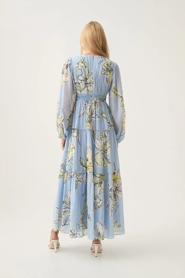 Aje Dresses Romantica Voile Maxi Dress Blue Hibiscus 8211 Women Aje Dresses Romantica Voile Maxi Dress Blue Hibiscus 8211 Women