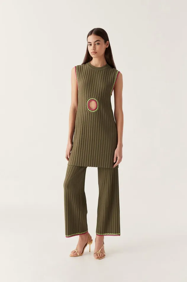 Aje Dresses Tazia Crochet Edge Mini Dress Deep Olive 8211 Women Aje Dresses Tazia Crochet Edge Mini Dress Deep Olive 8211 Women