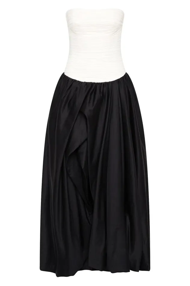Aje Dresses Violette Bubble Hem Maxi Dress Ivoryblack 8211 Women Aje Dresses Violette Bubble Hem Maxi Dress Ivoryblack 8211 Women